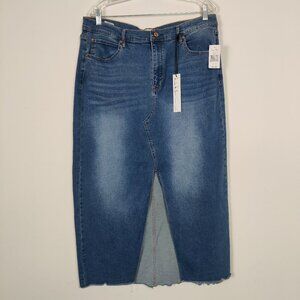 Nicole Miller Women's Maxi Denim Skirt Size 12 NEW Cotton Preppy Versatile